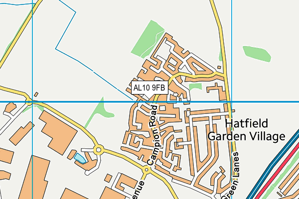 AL10 9FB map - OS VectorMap District (Ordnance Survey)