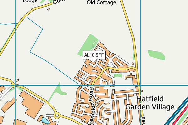 AL10 9FF map - OS VectorMap District (Ordnance Survey)