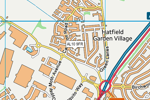 AL10 9FR map - OS VectorMap District (Ordnance Survey)