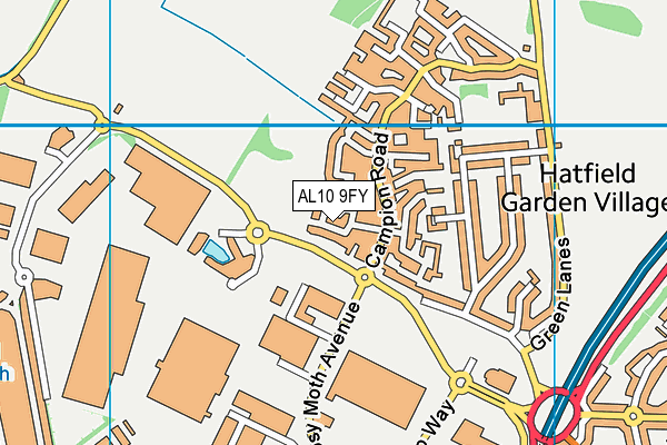 De Havilland Grange map (AL10 9FY) - OS VectorMap District (Ordnance Survey)