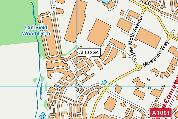 AL10 9GA map - OS VectorMap District (Ordnance Survey)