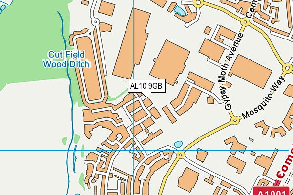 AL10 9GB map - OS VectorMap District (Ordnance Survey)