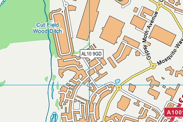 AL10 9GD map - OS VectorMap District (Ordnance Survey)