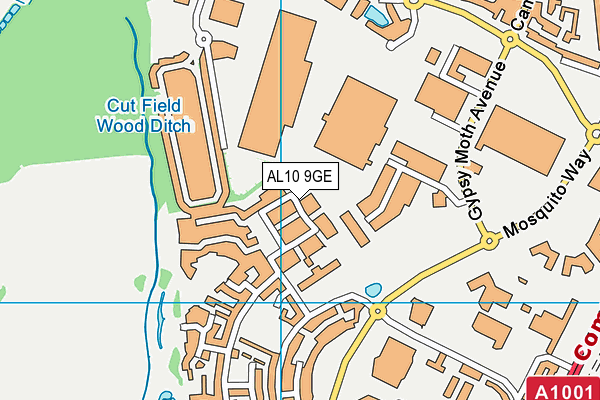 AL10 9GE map - OS VectorMap District (Ordnance Survey)