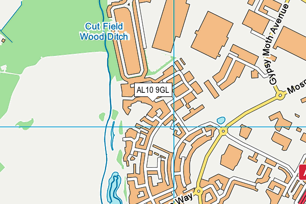 AL10 9GL map - OS VectorMap District (Ordnance Survey)