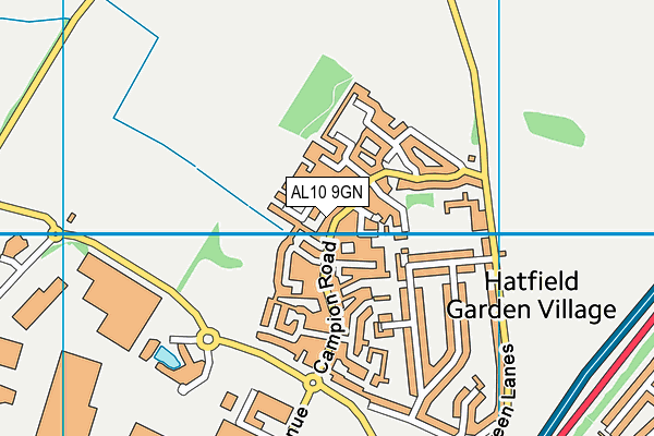 AL10 9GN map - OS VectorMap District (Ordnance Survey)