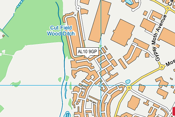 AL10 9GP map - OS VectorMap District (Ordnance Survey)