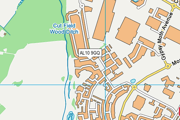 AL10 9GQ map - OS VectorMap District (Ordnance Survey)