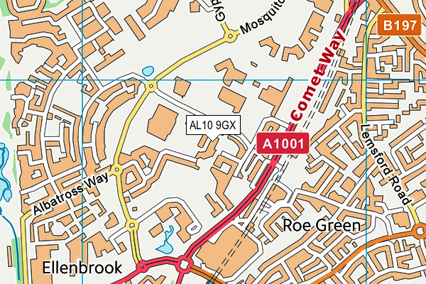AL10 9GX map - OS VectorMap District (Ordnance Survey)