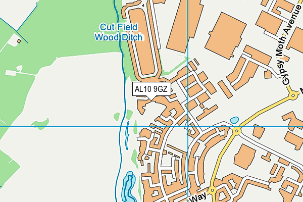 AL10 9GZ map - OS VectorMap District (Ordnance Survey)