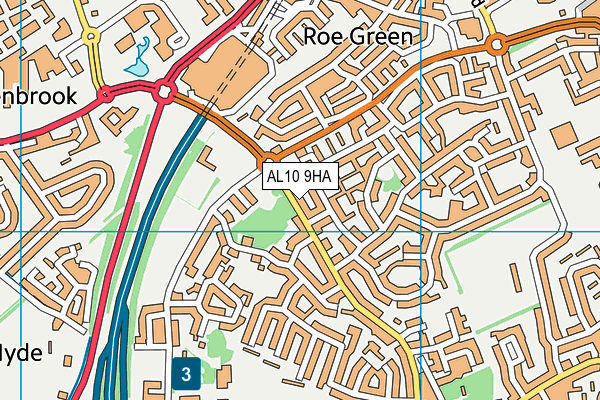 AL10 9HA map - OS VectorMap District (Ordnance Survey)