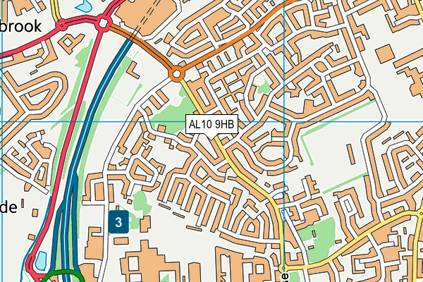 AL10 9HB map - OS VectorMap District (Ordnance Survey)