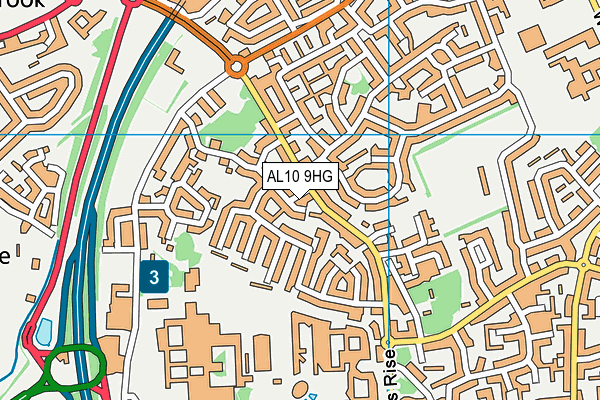AL10 9HG map - OS VectorMap District (Ordnance Survey)