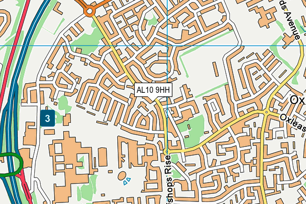 AL10 9HH map - OS VectorMap District (Ordnance Survey)