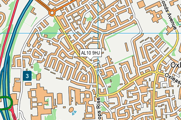 AL10 9HJ map - OS VectorMap District (Ordnance Survey)