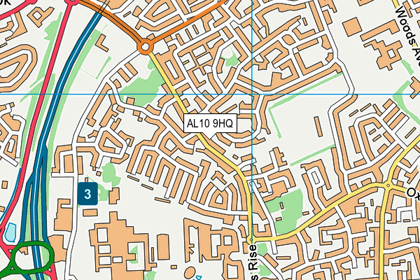 AL10 9HQ map - OS VectorMap District (Ordnance Survey)