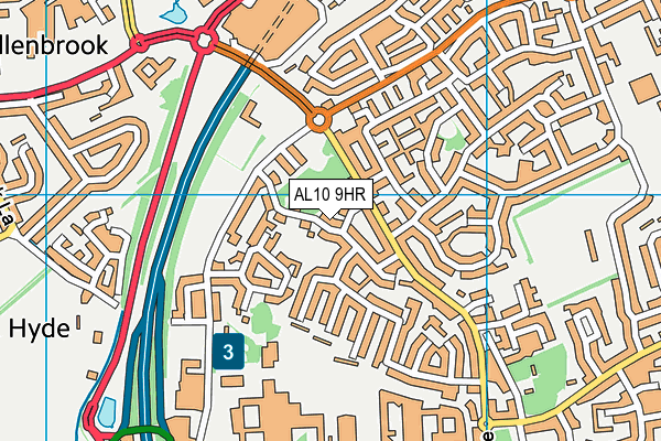 AL10 9HR map - OS VectorMap District (Ordnance Survey)