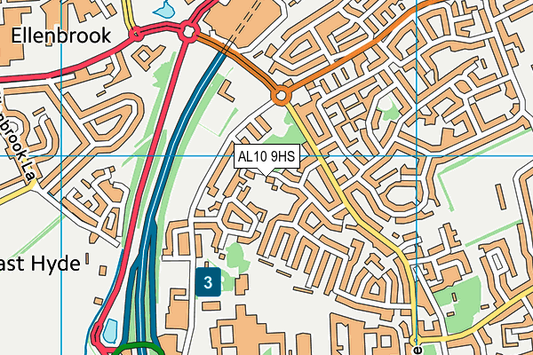 AL10 9HS map - OS VectorMap District (Ordnance Survey)