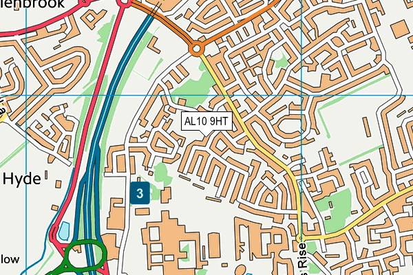 AL10 9HT map - OS VectorMap District (Ordnance Survey)