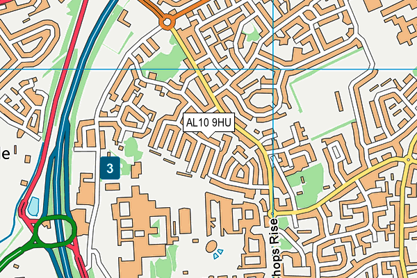 AL10 9HU map - OS VectorMap District (Ordnance Survey)