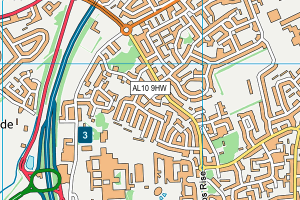 AL10 9HW map - OS VectorMap District (Ordnance Survey)