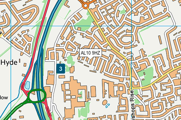 AL10 9HZ map - OS VectorMap District (Ordnance Survey)