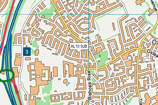AL10 9JB map - OS VectorMap District (Ordnance Survey)