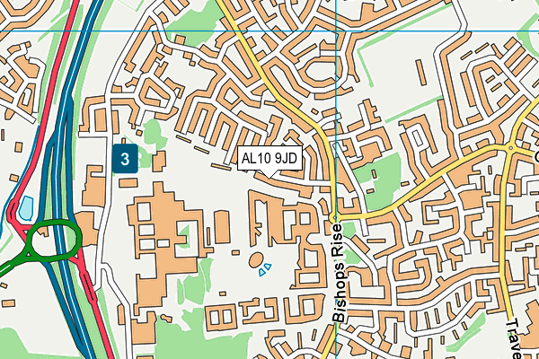 AL10 9JD map - OS VectorMap District (Ordnance Survey)