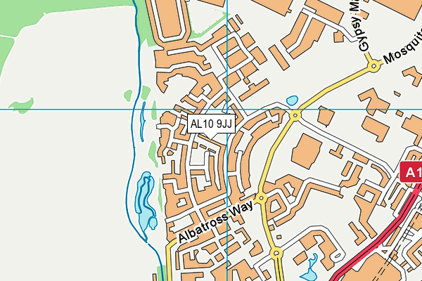 AL10 9JJ map - OS VectorMap District (Ordnance Survey)