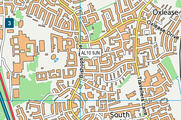 AL10 9JN map - OS VectorMap District (Ordnance Survey)