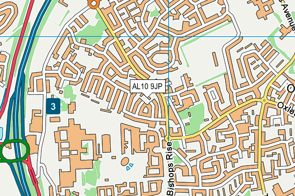 AL10 9JP map - OS VectorMap District (Ordnance Survey)