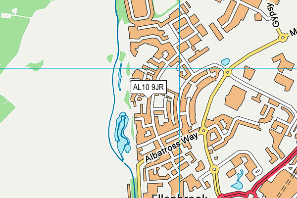 AL10 9JR map - OS VectorMap District (Ordnance Survey)