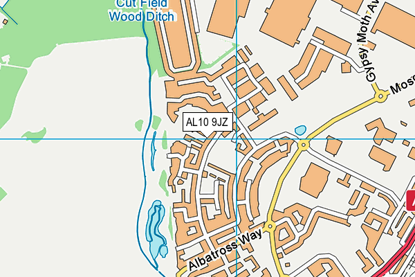 AL10 9JZ map - OS VectorMap District (Ordnance Survey)