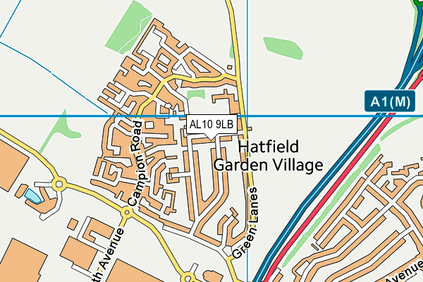 AL10 9LB map - OS VectorMap District (Ordnance Survey)