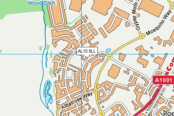 AL10 9LL map - OS VectorMap District (Ordnance Survey)