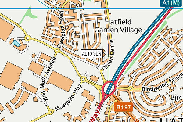 AL10 9LN map - OS VectorMap District (Ordnance Survey)