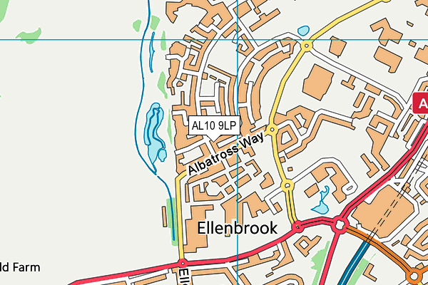 AL10 9LP map - OS VectorMap District (Ordnance Survey)