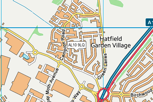 AL10 9LQ map - OS VectorMap District (Ordnance Survey)