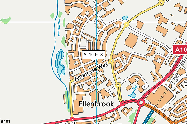 AL10 9LX map - OS VectorMap District (Ordnance Survey)