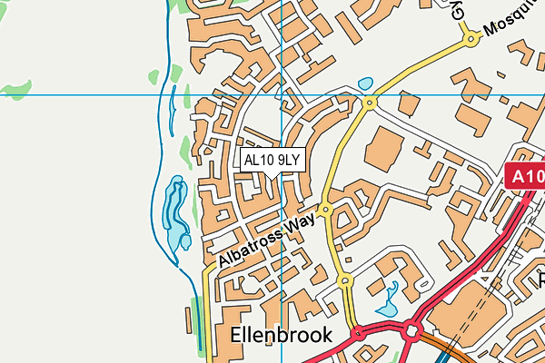 AL10 9LY map - OS VectorMap District (Ordnance Survey)