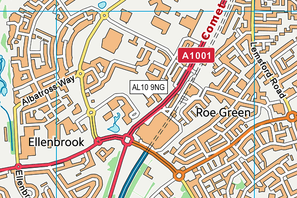 AL10 9NG map - OS VectorMap District (Ordnance Survey)