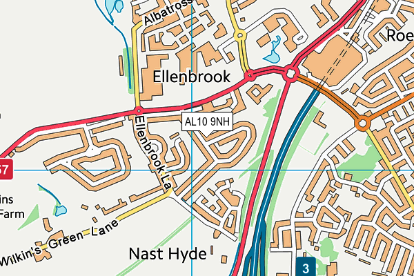 AL10 9NH map - OS VectorMap District (Ordnance Survey)