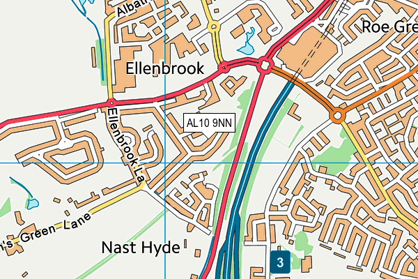 AL10 9NN map - OS VectorMap District (Ordnance Survey)