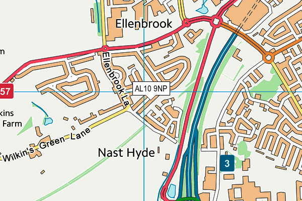 AL10 9NP map - OS VectorMap District (Ordnance Survey)