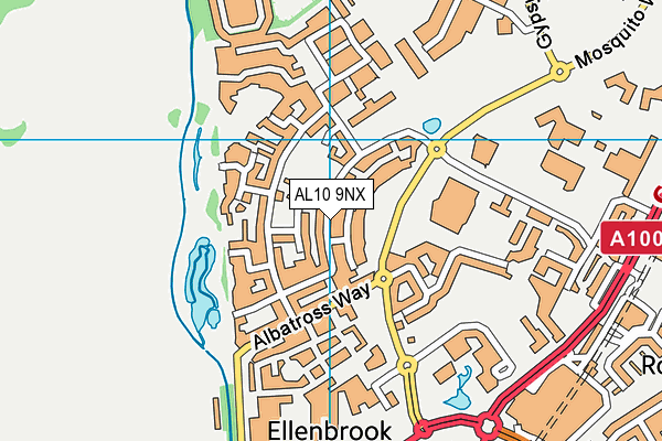 AL10 9NX map - OS VectorMap District (Ordnance Survey)