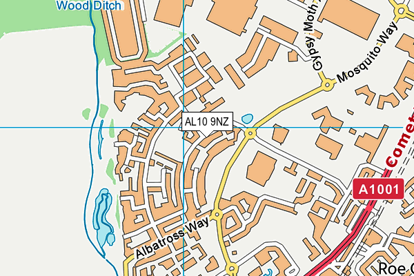 AL10 9NZ map - OS VectorMap District (Ordnance Survey)