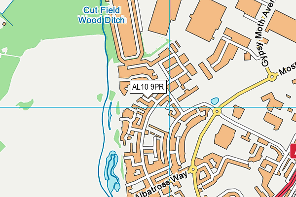 AL10 9PR map - OS VectorMap District (Ordnance Survey)