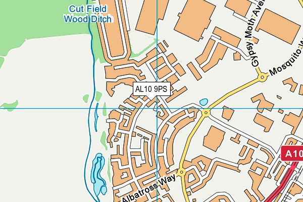 AL10 9PS map - OS VectorMap District (Ordnance Survey)