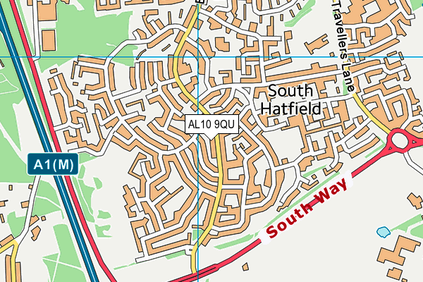 AL10 9QU map - OS VectorMap District (Ordnance Survey)