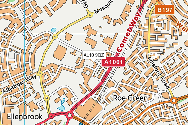 AL10 9QZ map - OS VectorMap District (Ordnance Survey)